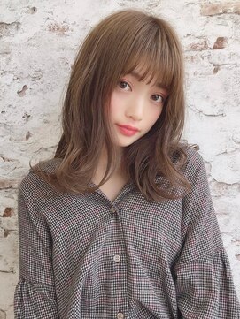 リープアルケー ヘアアンドヘッドスパ 錦糸町北口店(leap arche Hair&head spa) アンブレラカラー/こなれミディ/ウェーブパーマ/前髪/錦糸町