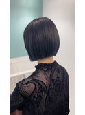 ヘイリーボブレイヤーボブ白髪ぼかし似合わせカット縮毛矯正