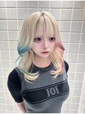 ハッシュカット/ロングウルフ/ウルフ/ボブウルフ/デザインカラー