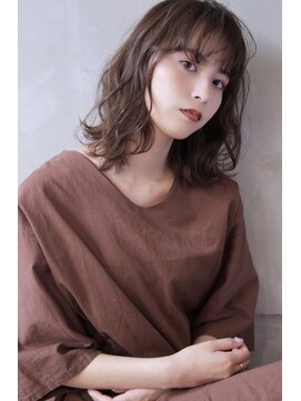 アグランテトラ 野田阪神店(a Gland tetra) 抜け感 大人かわいい外ハネふわゆるミディクニュアンスパーマ