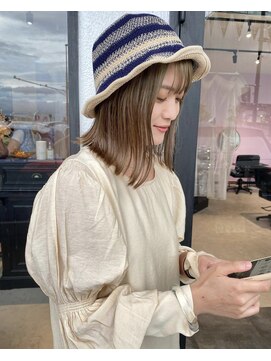 マティー(MATTY) 切りっぱなしロブ×オリーブベージュ