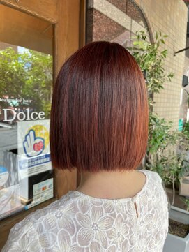 ドルチェ(Dolce) 20代30代40代大人かわいい小顔ボブカットカシスブラウンミニボブ