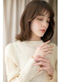 暗髪シースルーバング小顔外ハネミディアムTb1志木20代30代40代