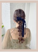 【misa】ツイン編みおろしアレンジ/結婚式/二次会/お呼ばれヘア
