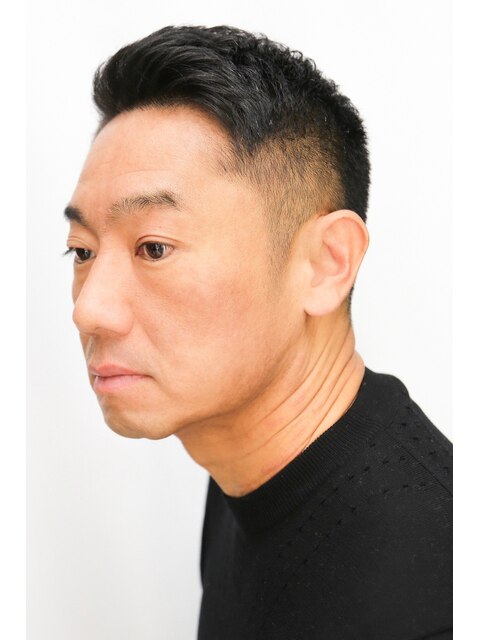 黒髪モテるMEN’S HAIRパーマネープレスアッシュブラック