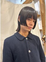 ミモザワークス(Mimosa Works) ボブ男子・縮毛矯正　変形ボブカット