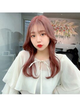 ロンド マーレ 天神大名店(Lond mare) ピンクブラウン/暖色カラー/カシスピンク/韓国ヘア/顔周りカット