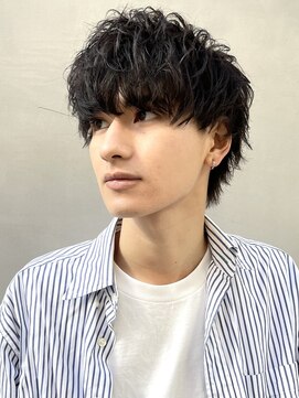 アリエッタ(aRietta) ニュアンスパーマ×重めマッシュウルフ×ダークアッシュ