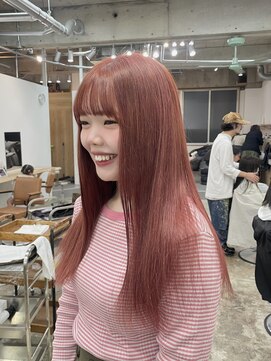 カシェル(cashel kishaba) ブリーチなしダブルカラーで作るピンクベージュ