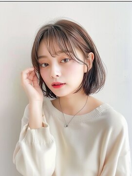 クラン 岡本(Chlan) 抜け感ボブ×アッシュブラウンカラー