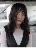 セミロング　ゆるナチュラル　ラフウェーブ　　20代30代40代