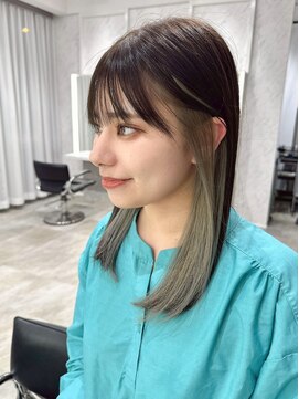 ビームズヘア 藤が丘店(Bee Ms HAIR) サラツヤロングベージュカラーブリーチしない透明感カラー