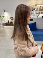 O 大人可愛い透明感立体感ハイライト×エアストレート白髪ぼかし