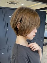 プロデュース 淵野辺店(Produce)&nbsp;顔周りカットハッシュカットダークブラウンワンホンレイヤー韓国