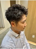 メンズ刈り上げアップバングスパイラルパーマ【佐藤和弥】