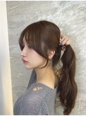 顔周りカット/髪質改善/韓国レイヤー/ナチュラルブラウン/池袋