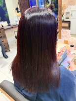 ヘアリゾート粋 ティガ 池袋店(tiga)&nbsp;透明感ピンクブラウン/セミロング/ストレート