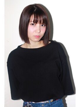 ヘアーガーデン ハニワ(Hair Garden 葉庭) 暗めモードピュアストレートボブ