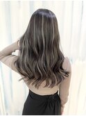 プラチナグレージュハイライト_髪質改善ハイライト_寒色系カラー