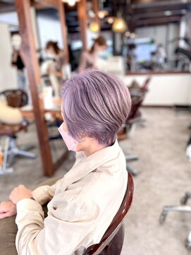 ヤソ(yaso) 白髪ぼかし　×    ペールパープル