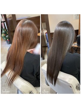 ムーブ(Moob) 大人な落ち着き感があるグレージュカラー髪質改善【別府】