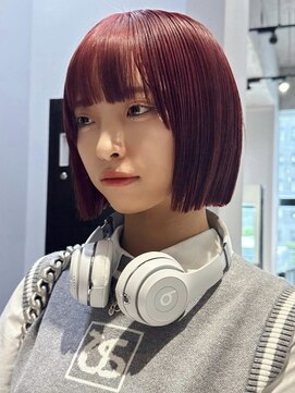 ソル オモテサンドウ 表参道 青山(SOL . OMOTESANDO) ダブルカラーピンクベージュカラー裾カラーローライトミニボブ