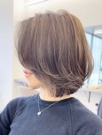 大人カワイイ小顔になるワンレンネビージュ黒髪ボブルフ髪質改善