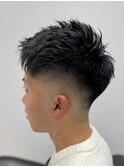 モテる黒髪スッキリ短髪フェードカットスタイルo1名護大東