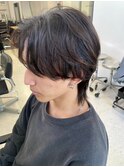 横浜西口ニュアンスパーマセンターパートフェザーパーマ韓国風◆