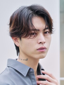 テン 心斎橋(tenn.) 難波フェザーパーマフェザーショートセンターパート20代緩め色気