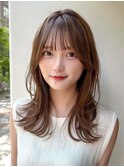 艶々ラベンダーベージュ 韓国風 暗髪