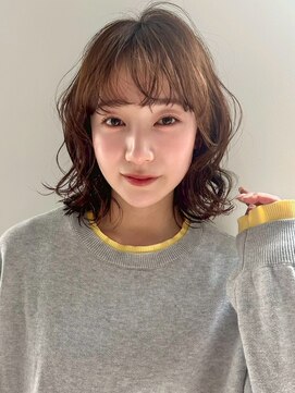 ヴェイン 渋谷(vain) ボブパーマ ニュアンスパーマ レイヤーボブ 20代 ベージュ