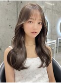 上品韓国ヘア◇くびれカットレイヤー顔周りカットココアベージュ