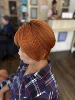 楽流頭 オブヘアー(of hair)&nbsp;ワンブリーチオレンジカラー