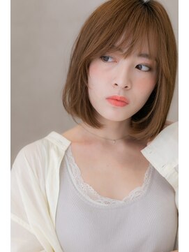 カバーヘア ブリス 川口(COVER HAIR bliss) 大人かっこいいカーキアッシュ前下がりボブY川口20代30代40代