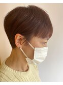 ワインレッド×ショートマッシュ