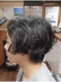 サイドパートパーマスタイル(スキンフェード)新大塚<理容室>