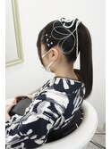 水引き クールポニーヘアセット