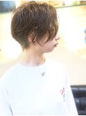 大人可愛い20代30代黒髪前下がりショートボブ丸みショート◎池袋