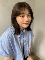 外ハネボブショコラアッシュシースルー前髪小顔カット