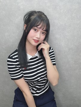 アンプル 天神店 オリーブカラー オリーブグレージュ 暗色カラー 黒髪 サラ艶