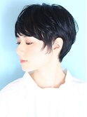 ショート・ボブ/丸顔/前髪あり/絶壁解消/30代/40代/50代/くびれ