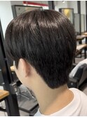 ニュアンスパーマダウンパーマ黒髪韓国マッシュツーブロック