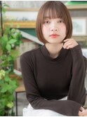 外国人風ことりベージュ切りっぱなしボブc6戸田公園20代30代40代