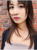 顔周りレイヤー ウルフレイヤーカット ワイドバング20代30代40代