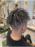 ツイストパーマ×ホワイトメッシュ