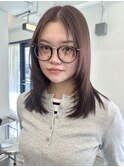pinkを感じるbrown × layer cut