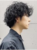 MEN’S HAIRブルーブラックシャドウパーマ