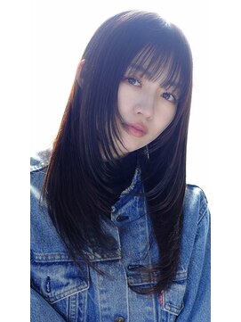 美髪レイヤーカット/顔まわりレイヤー/くびれミディアムレイヤー