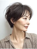 大人ショートレイヤー白髪ぼかし脱白髪染め40代50代60代原宿